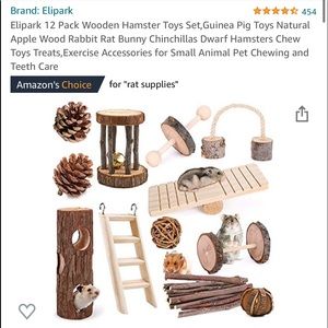 12 piece wooden hamster toy set